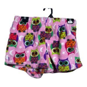 Hotel Spa Collection Womens Fleece Pajama Shorts Owls Size Medium